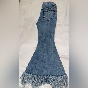 Denim bell bottom‎ pants